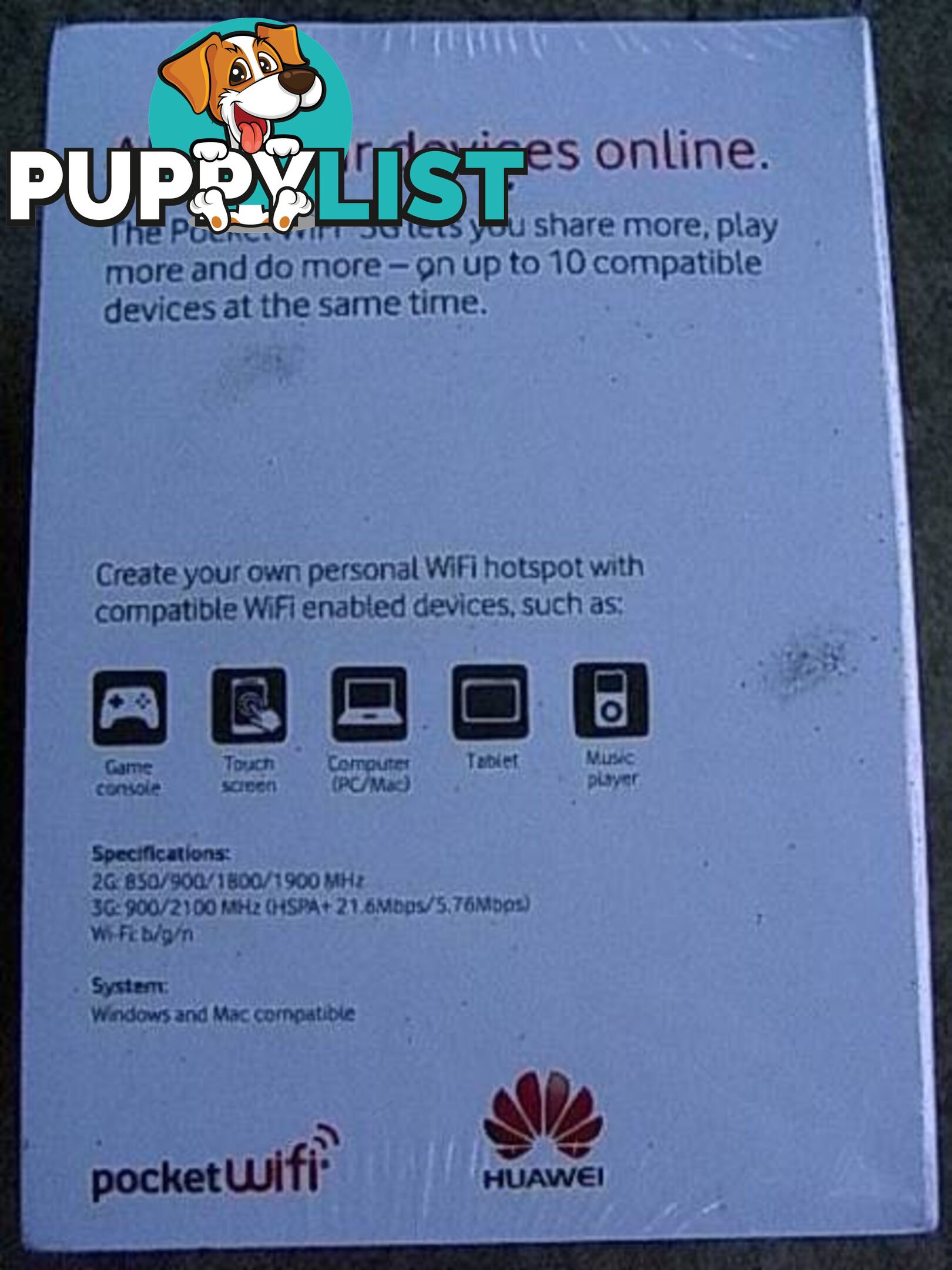 New Vodafone Pocket WiFi 3G includes ***3GB** data pickup or post