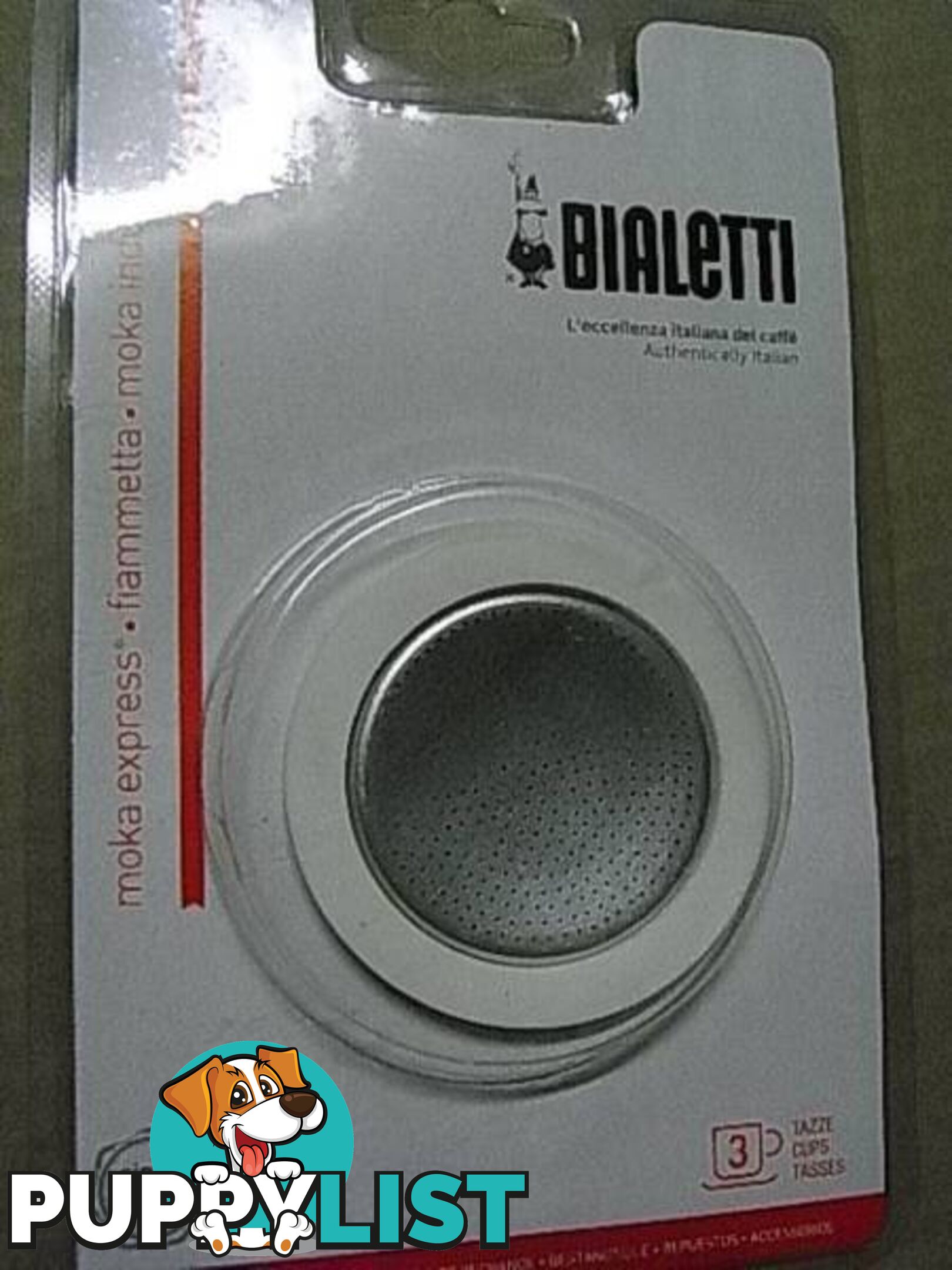 NEW Genuine Bialetti 3 Cup rubber ring and Filter Genuine Bialett