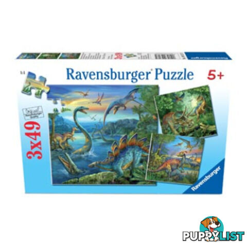 Ravensburger - Dinosaur Fascination Puzzle 3x49pc