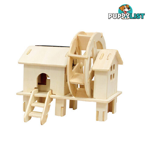 Water wheel house colored solar powered toy