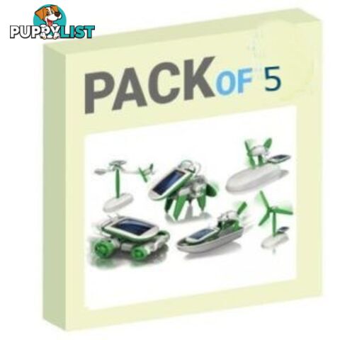 Diy 6 In 1 Educational Solar Toy / Robot Kit (With box packaging) Pack of 5