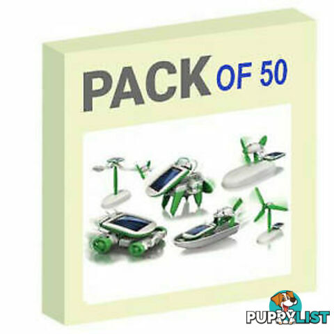 Diy 6 In 1 Educational Solar Toy / Robot Kit (With box packaging) Pack of 50