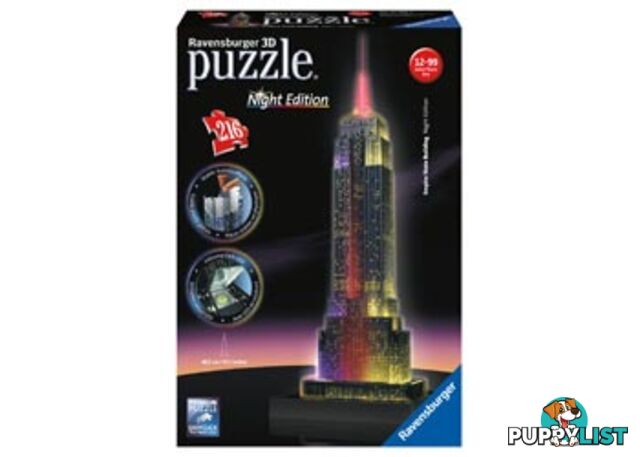 Ravensburger - Empire State at Night 3D Puzzle Building 216pc