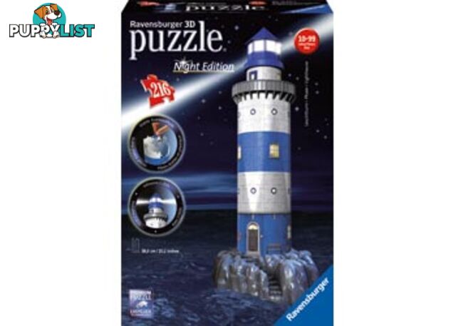 Ravensburger - Lighthouse at Night 3D Puzzle Building 216pc