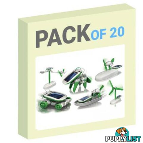 Diy 6 In 1 Educational Solar Toy / Robot Kit (With box packaging) Pack of 20