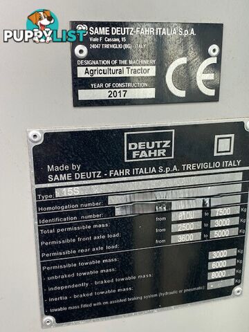 Deutz Fahr tractor, loader- very low hours, made in Germany