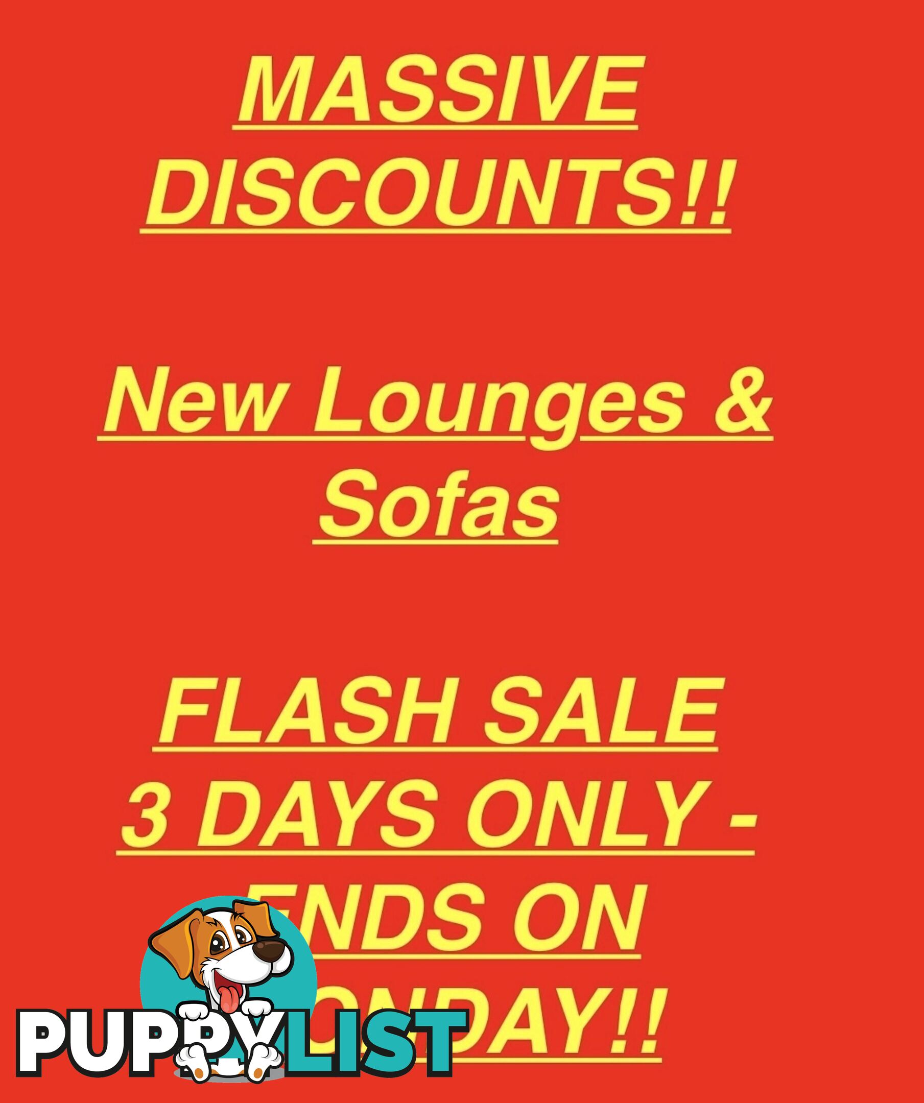 New lounges & sofas - MASSIVE DISCOUNTS 3 DAYS ONLY OR WHILST STOCKS LAST! BE QUICK!