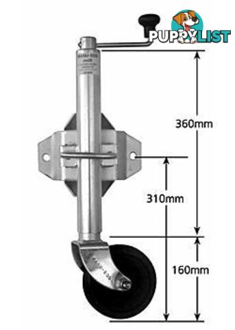 Economy Jockey Wheel with Swivel Bracket 150mm wheel