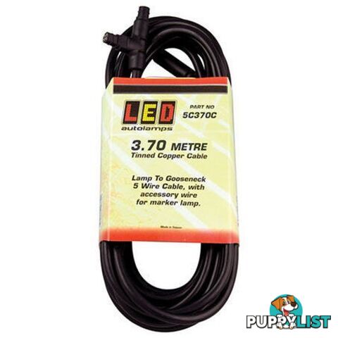 Lamp to Gooseneck Cable â 3.70 metres, 5 wire, with accessory wire for marker lamp