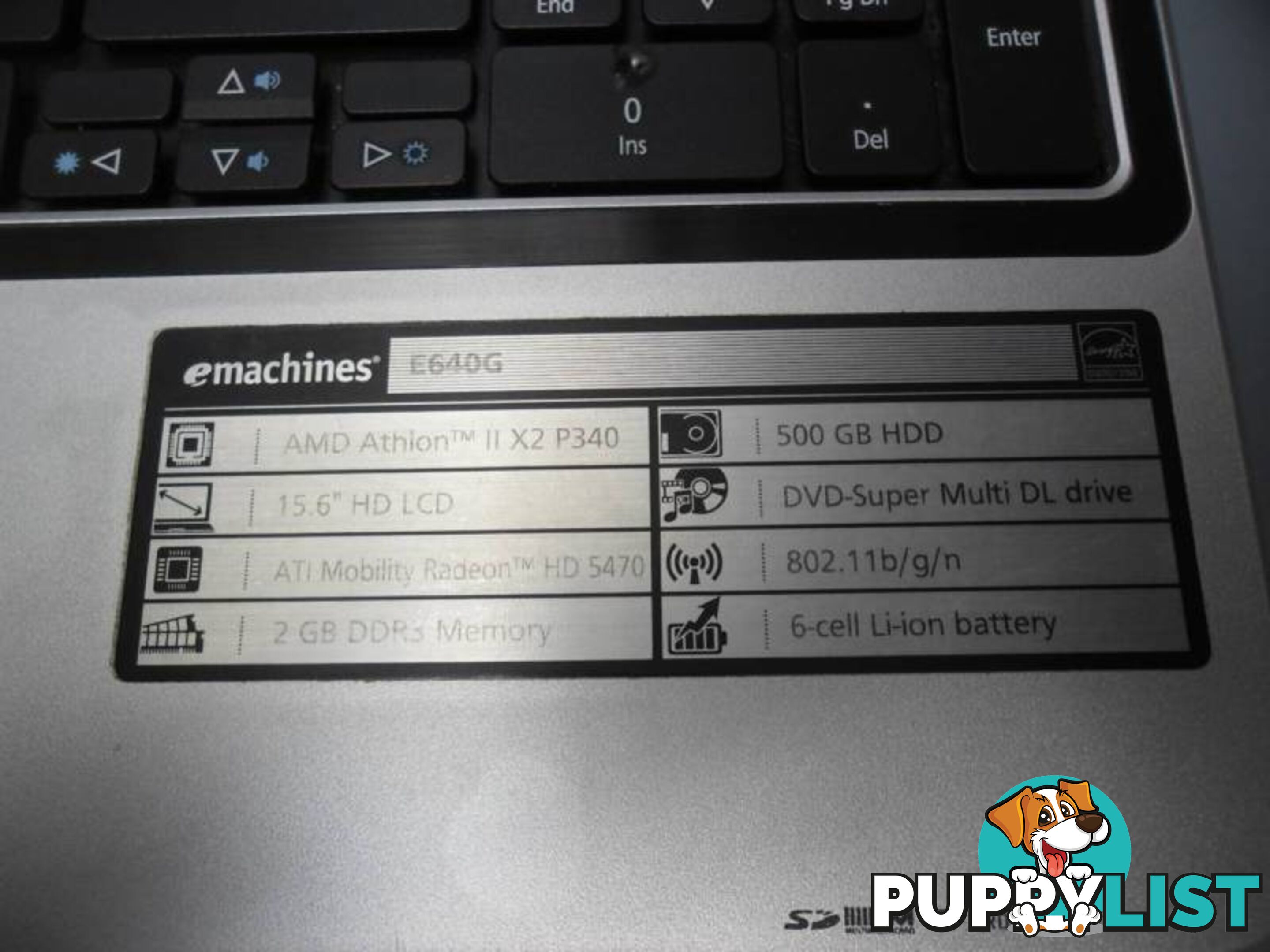 emashines E 640G Laptop. AMD Athlon II X 2Processor