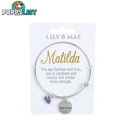 Personalised Bangle with Silver Charm â Matilda