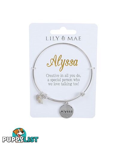 Personalised Bangle with Silver Charm â Alyssa