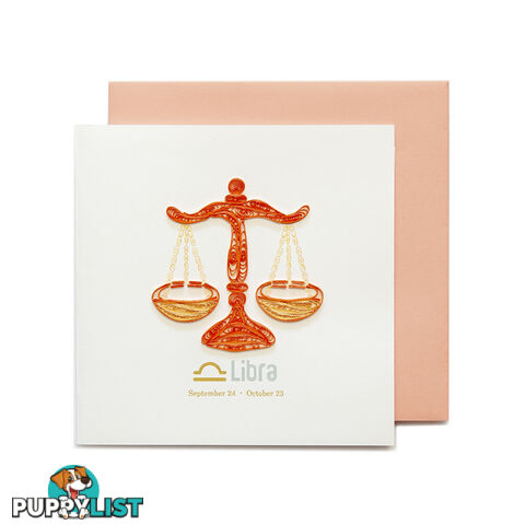 Quilling Handcrafted Card - Libra Zodiac - Quilling Paradise