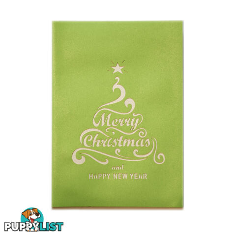 Pop-Up Card - Merry Christmas Star Tree 12 x 17 cm - Duc Quyen - 8935086014202