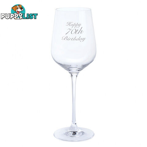 Dartington Crystal Happy 70th Birthday Wine Glass