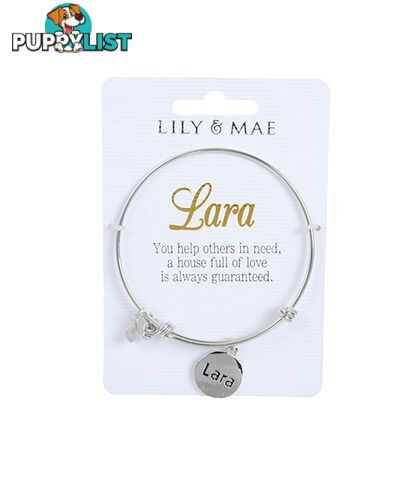 Personalised Bangle with Silver Charm â Lara