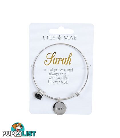 Personalised Bangle with Charm â Sarah