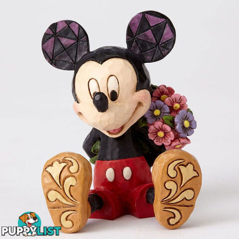 Jim Shore Disney Traditions - Mickey Mouse with Flowers Mini Figurine - Disney Traditions - 0045544878982