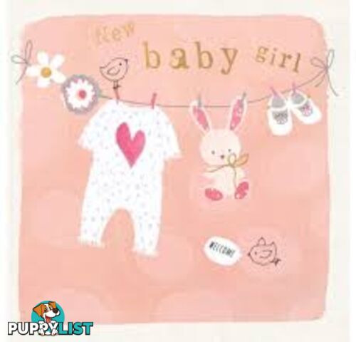 Patina New Baby Girl Card