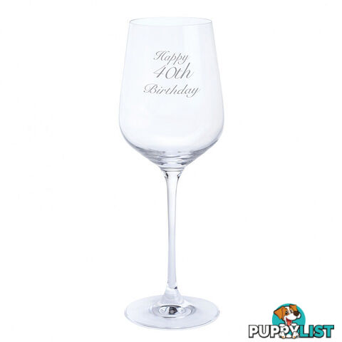 Dartington Crystal Happy 40th Birthday Wine Glass