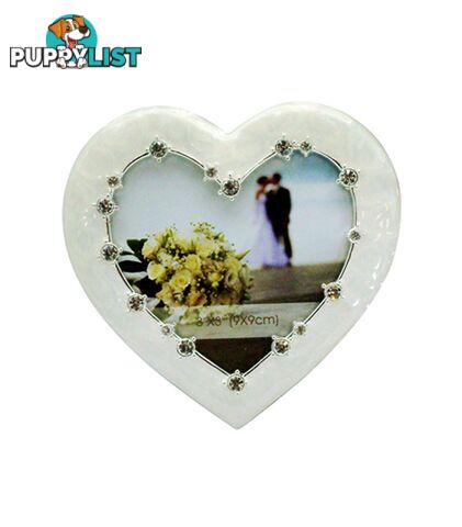 Dakota Small Wedding Heart Photo Frame with Diamante