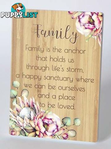 Bunch Of Joy Sentiment Plaque 18x13cm Family