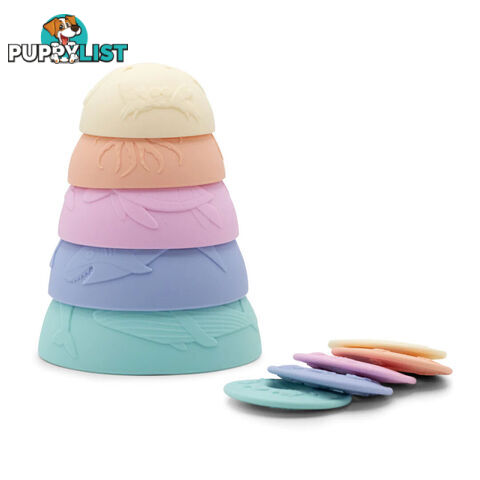 Rainbow Ocean Stacking Cups - Rainbow Pastel - Jellystone Designs - 9343900009188