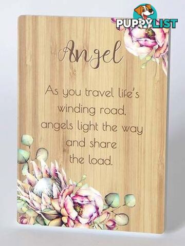 Bunch Of Joy Sentiment Plaque 18x13cm Angel