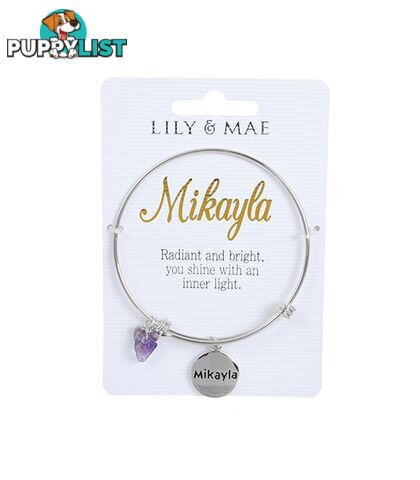 Personalised Bangle with Silver Charm â Mikayla