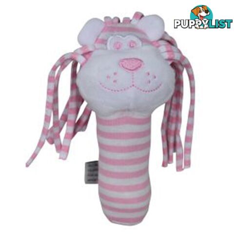 ES Kids - Pink Stripe Lion Stick Rattle