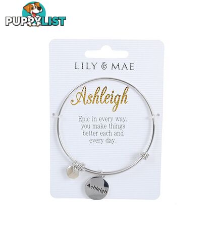 Personalised Bangle with Silver Charm â Ashleigh