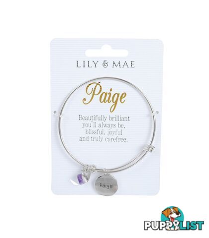 Personalised Bangle with Silver Charm â Paige