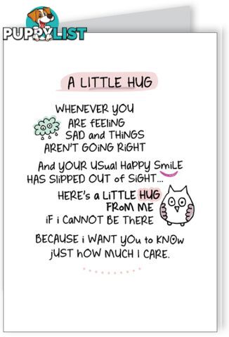 A little Hug Inspired Words Greeting Card