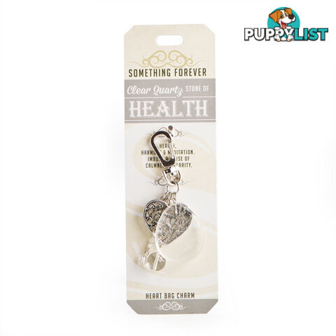 Something Forever â Clear Quartz Heart Bag Charmâ Stone of Health