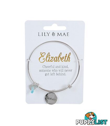 Personalised Bangle with Silver Charm â Elizabeth