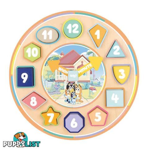 Bluey Wooden Puzzle Clock - Sesame Street - 5055069721330