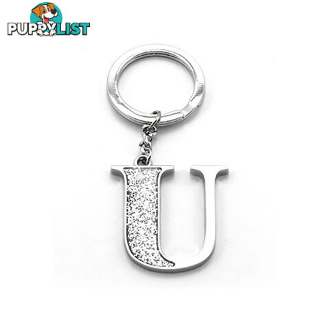 Whitehill Silver Glitter Initial Keyring U