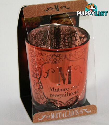 Metallics Personalised Candle Pot with Name Meaning â M