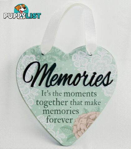 Reflective Words â Memories Sentiment Heart Hanger