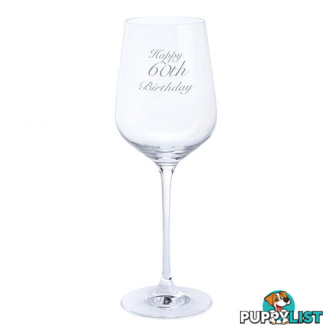 Dartington Crystal Happy 60th Birthday Wine Glass