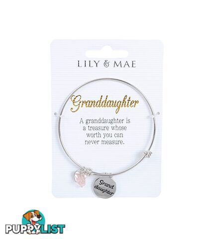 Personalised Bangle with Charm - Granddaughter