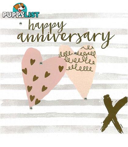 Blush Greeting Card with Gems â Happy Anniversary