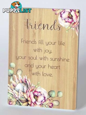 Bunch Of Joy Sentiment Plaque 18x13cm Friends