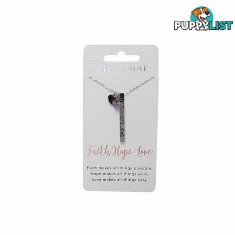 Artique - Personalised Necklace - Faith Hope Love