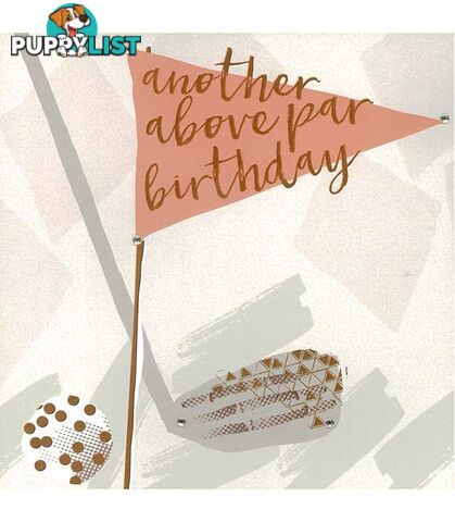 Blush Greeting Card with Gems â Another Above Par Birthday