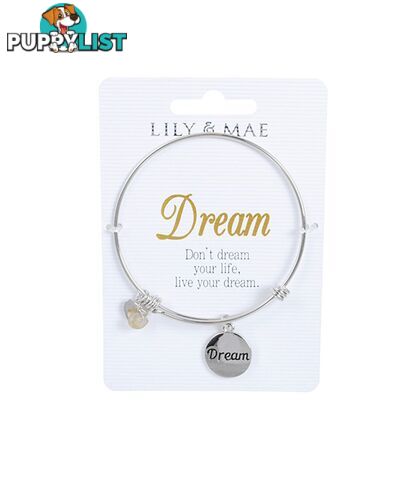 Personalised Bangle with Silver Charm â Dream