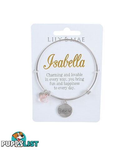 Personalised Bangle with Silver Charm â Isabella