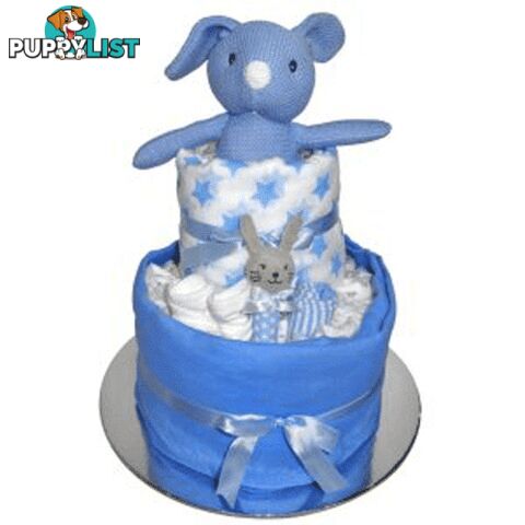 ES Kids - Blue Bunny Nappy Cake Gift Set