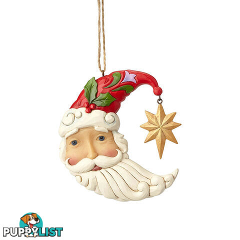 Heartwood Creek Classic - Crescent Moon Santa Hanging Ornament - 045544970778