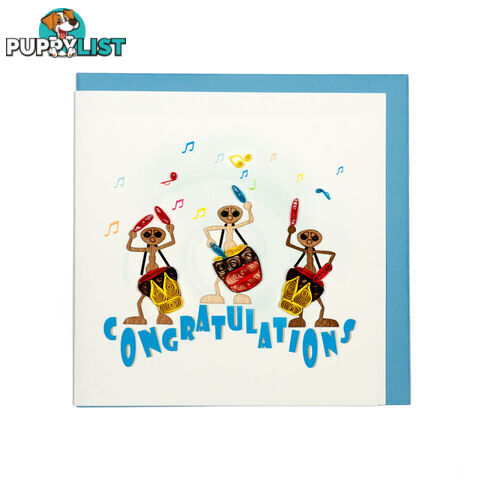 Quilling Handcrafted Card Ant Music Band - Congratulation Card - Quilling Paradise